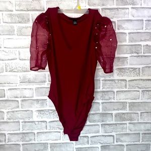 Burgundy Body Suit